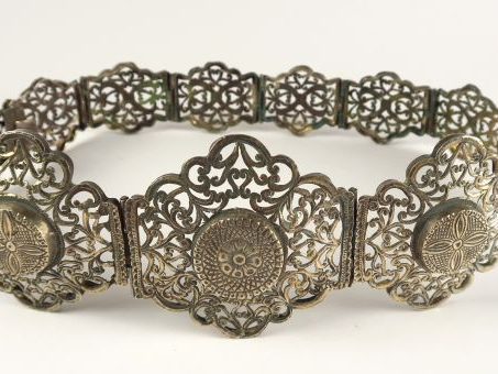 Ceinture Afrique du Nord en argent ajouré. Poinçon tête de bélier. Poi