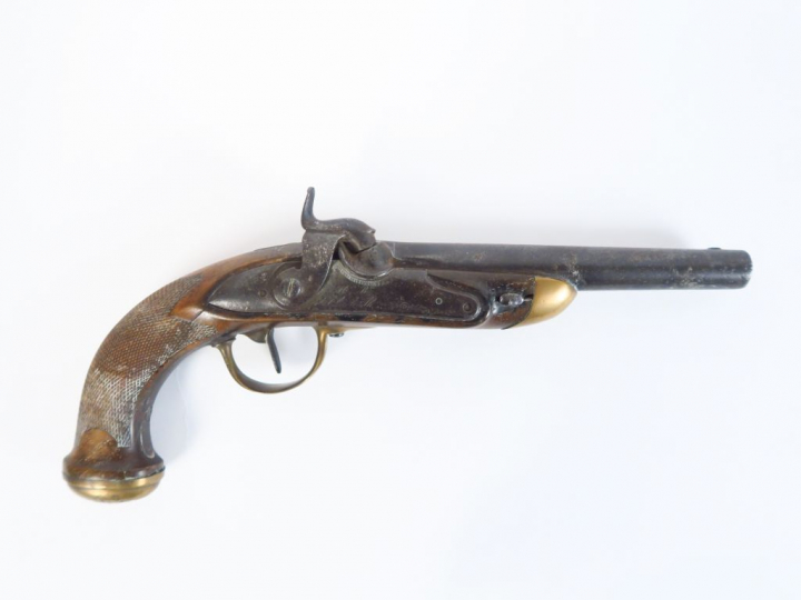 Pistolet à silex modèle 1816 T d’officier modifié à percussion par la 