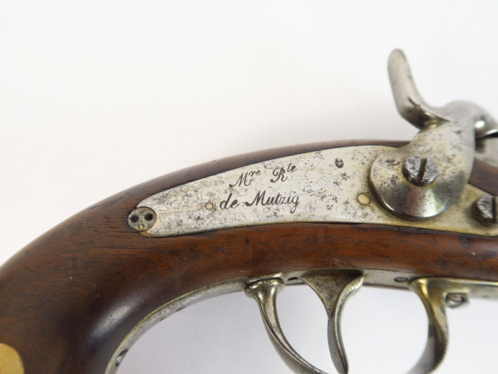 Rare pistolet d’officier de gendarmerie à percussion réglementaire mod