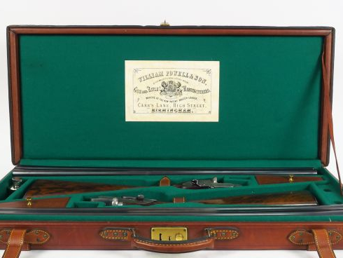 Belle paire de fusils de chasse juxtaposés calibre 12/65 en valise boi