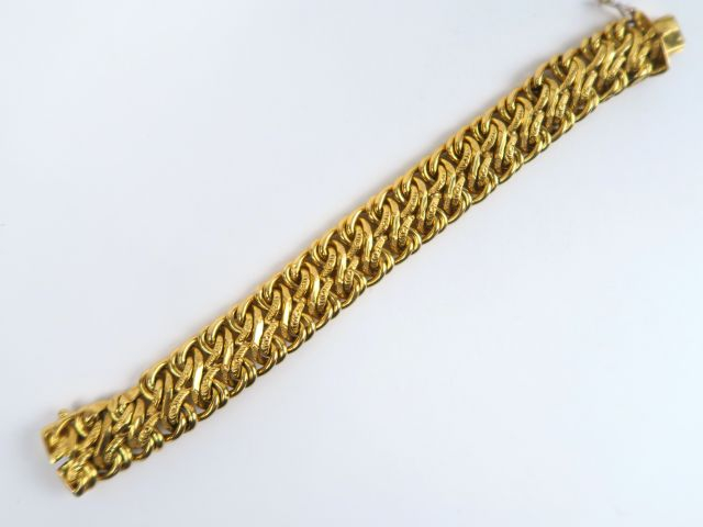 Bracelet en or, maille américaine. Poids : 34,5 g