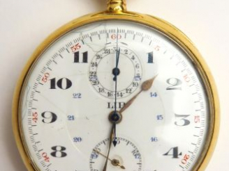 Vente aux enchères LIP. Montre de gousset en or. Poids tel : 85,14 g