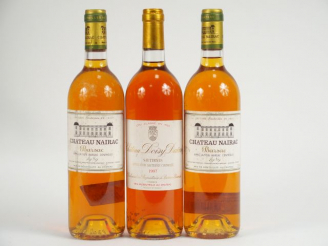 Vente aux enchères 3 BOUTEILLES SAUTERNES : 1 CHÂTEAU DOISY DAENE 1997 - 2 CHÂTEAU NAIRAC