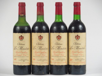 Vente aux enchères 4 BOUTEILLES CHÂTEAU LA MONDOTTE ST EMILION GC - 1978 - 1 BG/2 LB/1 ME