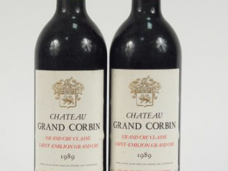 Vente aux enchères 2 BOUTEILLES CHÂTEAU GRAND CORBIN GCC ST EMILION - 1989