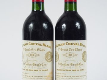 2 BOUTEILLES CHÂTEAU CHEVAL BLANC 1er GCC ST EMILION - 1990 - BG +/1 E
