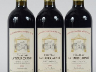 Vente aux enchères 3 BOUTEILLES CHÂTEAU LA TOUR CARNET GCC HAUT MEDOC - 2000