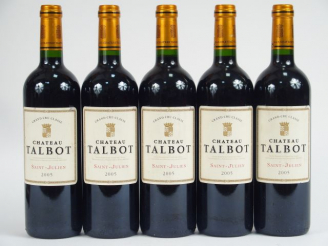 Vente aux enchères 5 BOUTEILLES CHÂTEAU TALBOT GCC ST JULIEN - 2005