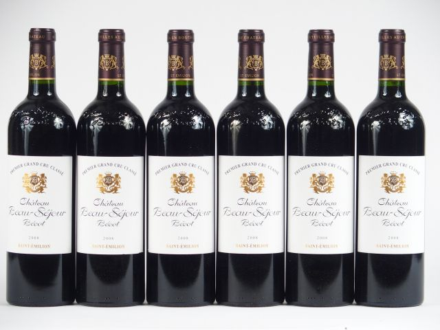 6 BOUTEILLES CHÂTEAU BEAU-SEJOUR BECOT 1er GCC ST EMILION - 2008 - CBO