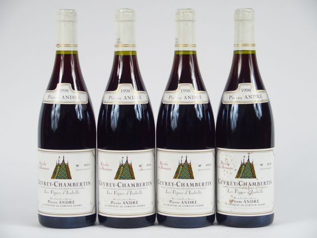 4 BOUTEILLES GEVREY CHAMBERTIN 'LES VIGNES D'ISABELLE' P. ANDRE - 1998