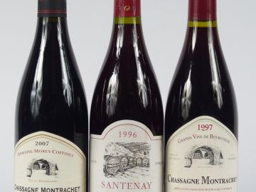 3 BOUTEILLES : 2 CHASSAGNE MONTRACHET ROUGE MOREY COFFINET 1997/2007 -
