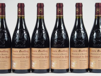 Vente aux enchères 6 BOUTEILLES CHATEAUNEUF DU PAPE 'DOMAINE DE LA RONCIERE' L. GEOFFREY 