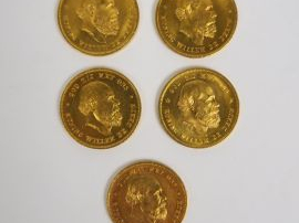 5 pièces de 10 guinées or