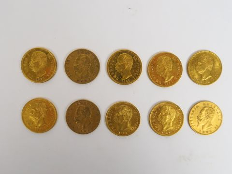 10 pièces de 20 lires or