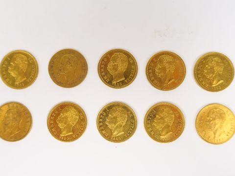 10 pièces de 20 lires or