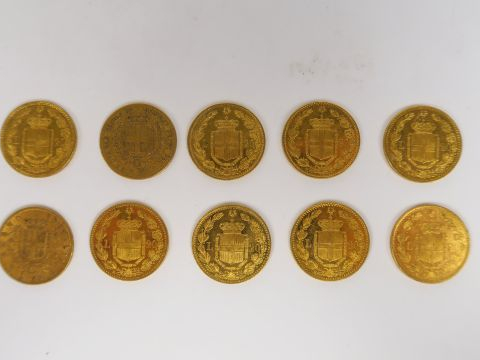 10 pièces de 20 lires or