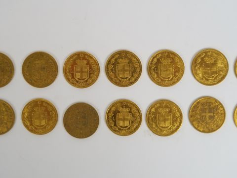 14 pièces de 20 lires or