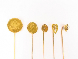 Vente aux enchères Epingle de cravate en or pièce de 10 marks, épingle de cravate en or à