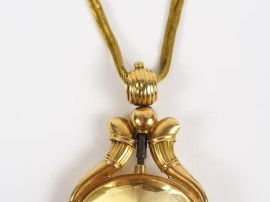 Clé de montre Napoléon III en topaze et or, montée en pendentif