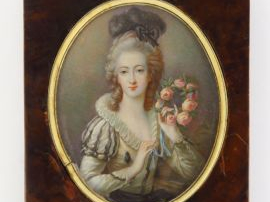 Miniature début XIXème  'Portrait de Marie thérèse Van dietrichsteiste