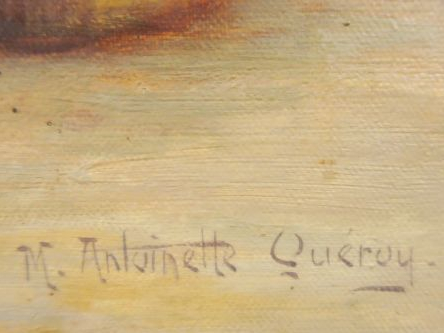 M. ANTOINETTE QUEROY "Nature morte aux fruits" Huile sur toile, signée
