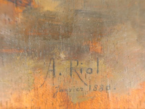 A. RIOL "Guerrier arabe" Huile sur panneau, signée en bas à droite et 