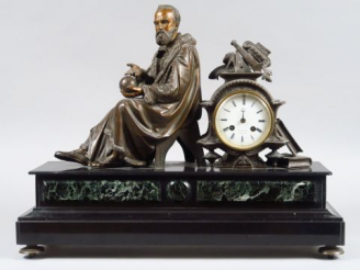 Vente aux enchères Pendule de cheminée Napoléon III en régule et marbre bicolore « Copern