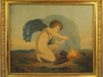 Vente aux enchères Suite de quatre gravures rehaussées « Allégories des quatre saisons »,