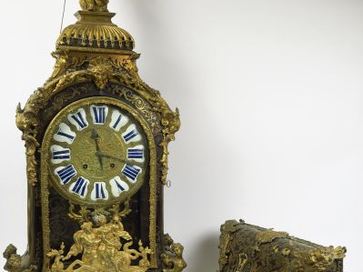 Cartel Napoléon III de style Louis XV en marqueterie Boulle, belle orn