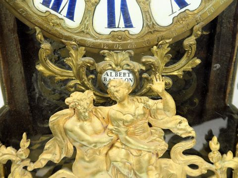 Cartel Napoléon III de style Louis XV en marqueterie Boulle, belle orn