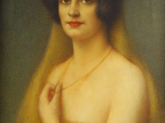 Vente aux enchères E. LOUP "Portrait de femme à l'orientale". Huile sur toile, signée en 