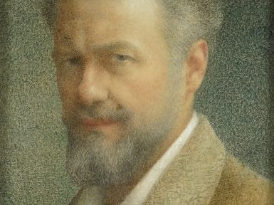 E. LOUP "Autoportrait". Pastel, signé en haut à droite. 40 x 32 cm