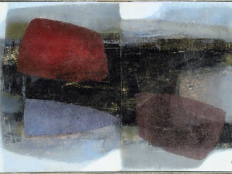 Vente aux enchères Marcel PISTRE ( 1917-1979 ) "Composition"  Huile sur panneau, signée e
