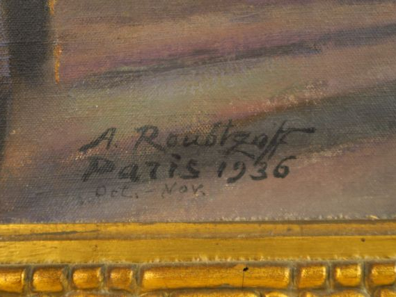 Alexandre ROUBTZOFF "Paris, Richelieu Drouot". Huile sur toile, signée