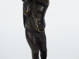 CLODION (d'après). Sujet en bronze à patine brune, sur un socle en mar