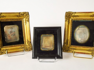 Vente aux enchères Trois daguéérotypes XIXe 'Portraits'.