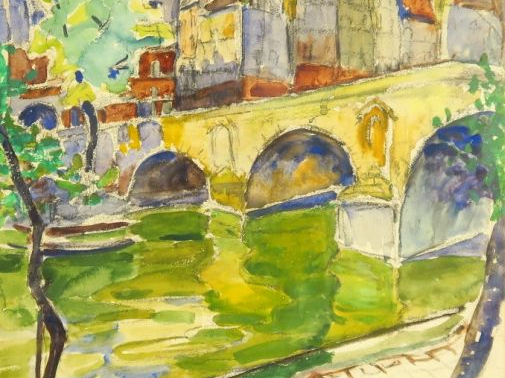Marie Mela MUTER. 'La Seine à Paris'. Aquarelle, signée en bas à droit