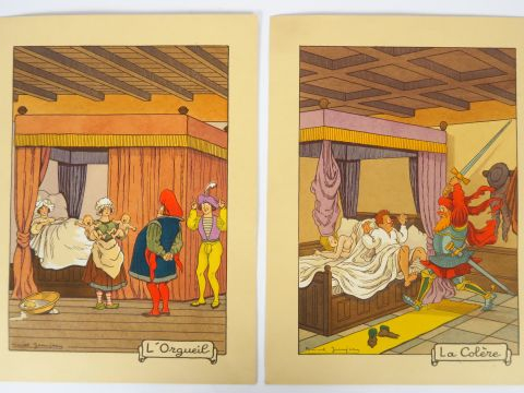 Suite de quatorze lithographies d'après Harry Elliott et 6 lithographi