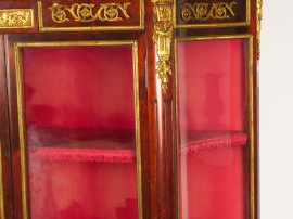 Vitrine Napoléon III de style Louis XVI en acajou et placage d'acajou,