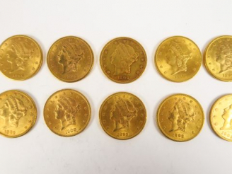Vente aux enchères 10 pièces de 20 dollars or