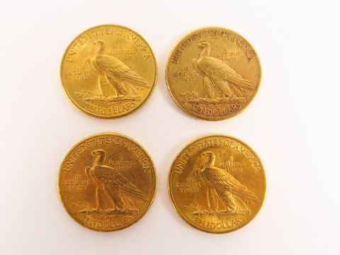 4 pièces de 10 dollars or (tête d'indien)