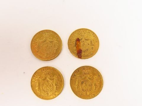 4 pièces de 20 francs belge or