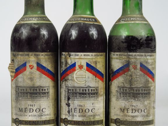 3 BOUTEILLES MEDOC ESCHENAUER - 1967 - 1 HEP/1 MEP/1 BEP/BS/ETA/1 CAPS