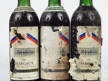 3 BOUTEILLES MARGAUX ESCHENAUER - 1969 - BG/ETA
