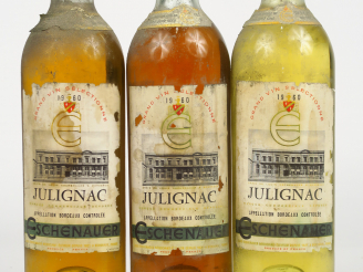 Vente aux enchères 3 BOUTEILLES JULIGNAC ESCHENAUER - 1960 - BG/BS
