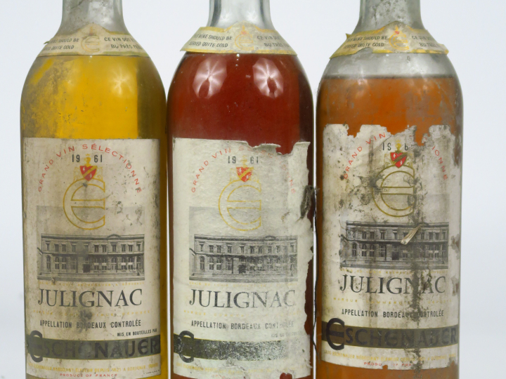 3 BOUTEILLES JULIGNAC ESCHENAUER - 1961 - BEP/MEP/HEP/BS