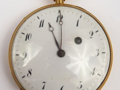 Montre de gousset XIXe en or, signée Vigniaux à Toulouse. Poids tel : 