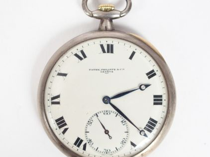 PATEK. PHILIPPE   Cie – Genève. Montre de gousset en argent, cadran ém