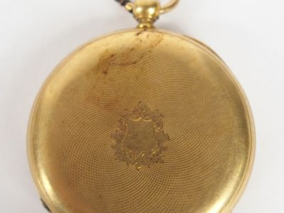 Montre de gousset en argent plaqué, décor gravé, cadran émail, chiffre