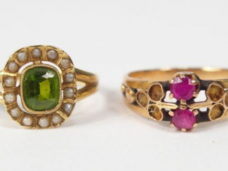 Vente aux enchères Bague Napoléon III monture or jaune ornée en son centre d'un quartz ve